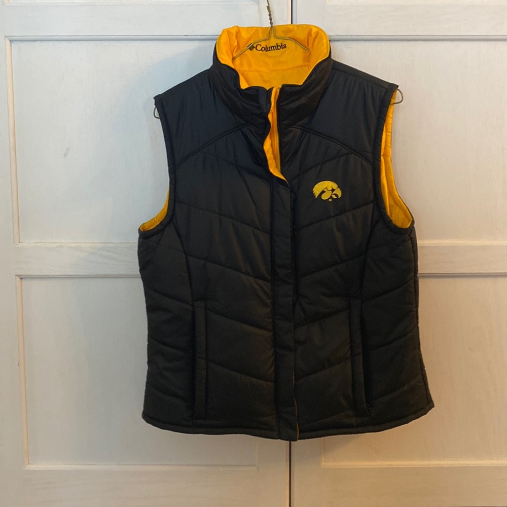 S reversible Iowa Hawkeye vest.